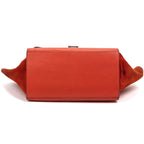 Handbag Trapeze Red Smooth Calfskin Leather