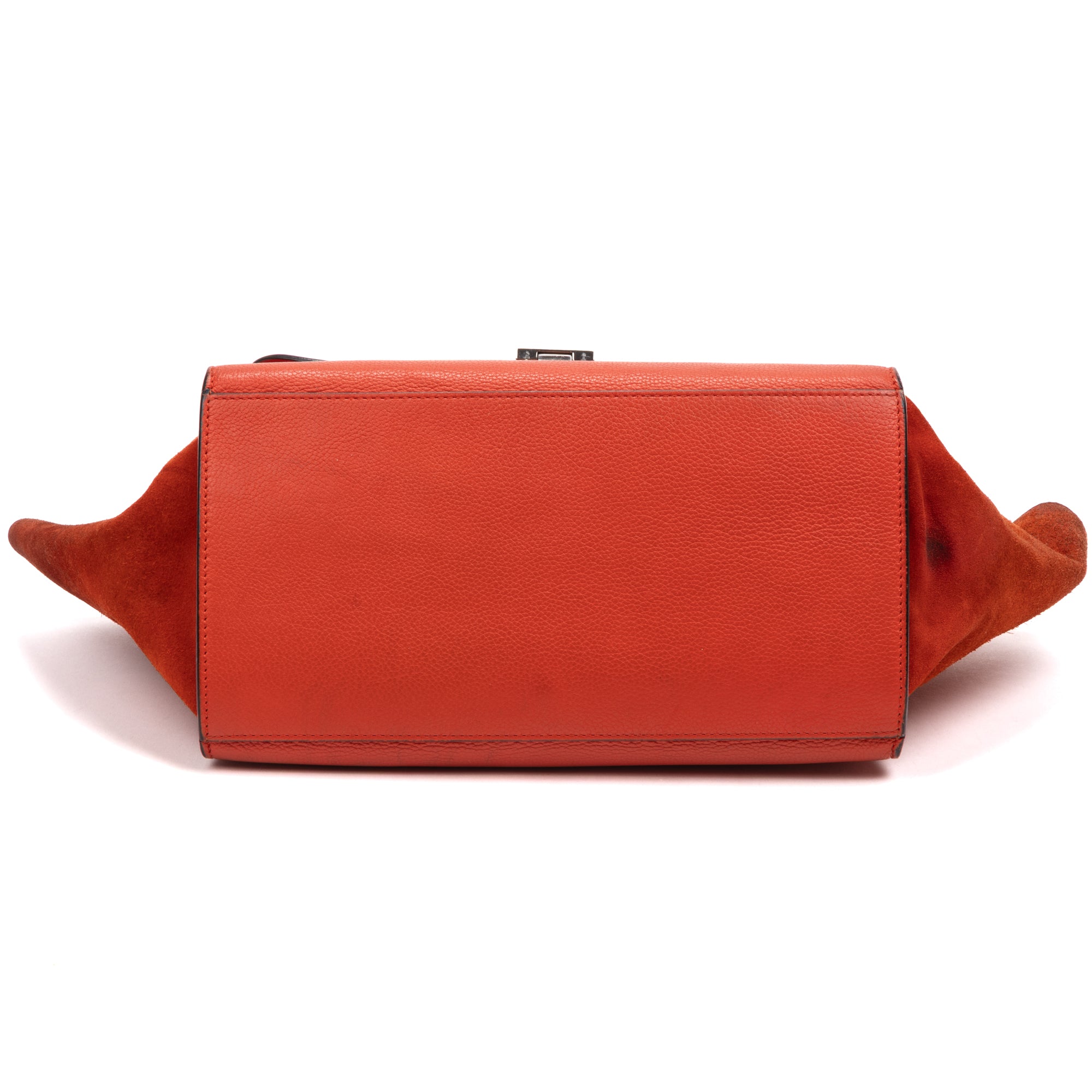 Handbag Trapeze Red Smooth Calfskin Leather