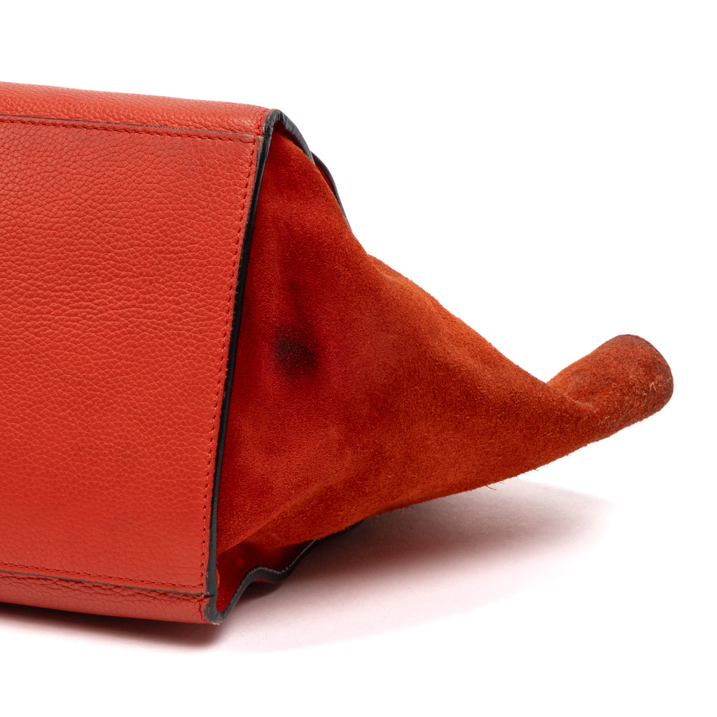 Handbag Trapeze Red Smooth Calfskin Leather
