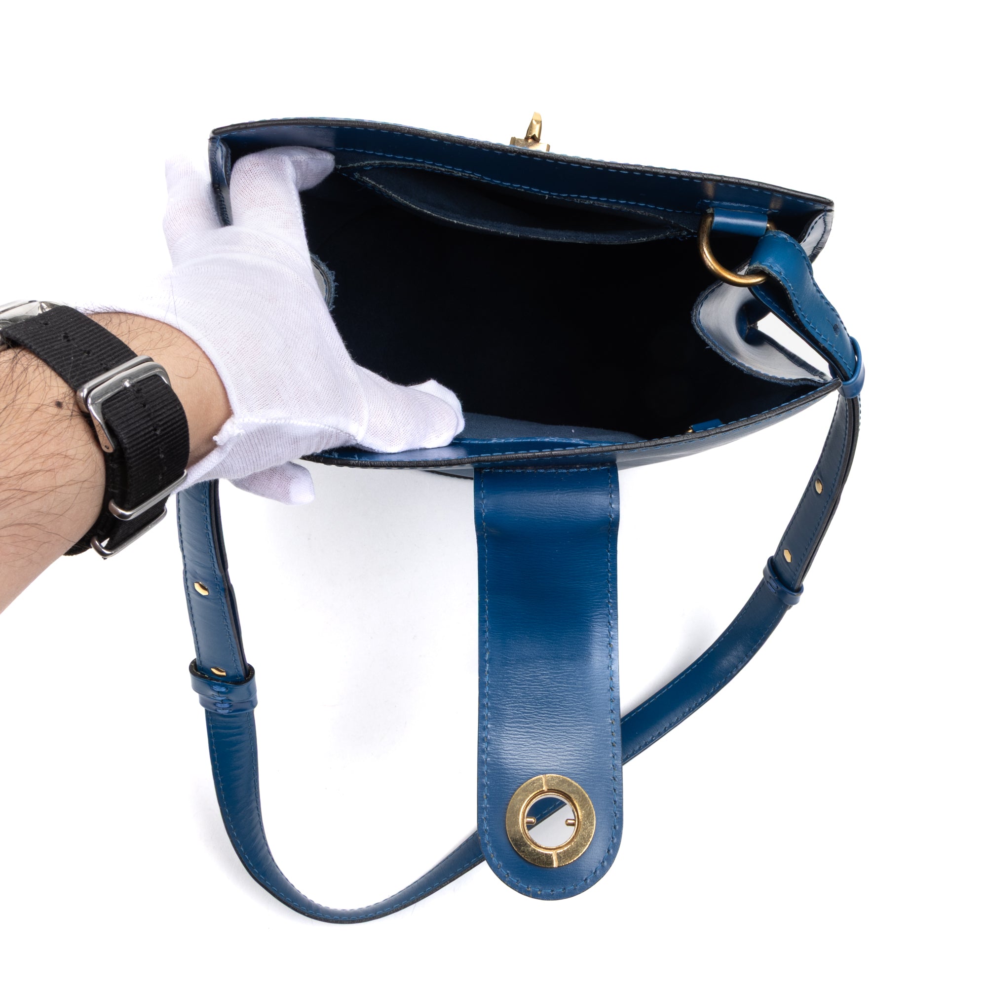 Handbag Cluny Blue Epi