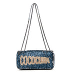 Shoulder Bag Chanel Paris-Cuba Coco Sequins Cuba Flap Blue Coco Sequins Canvas