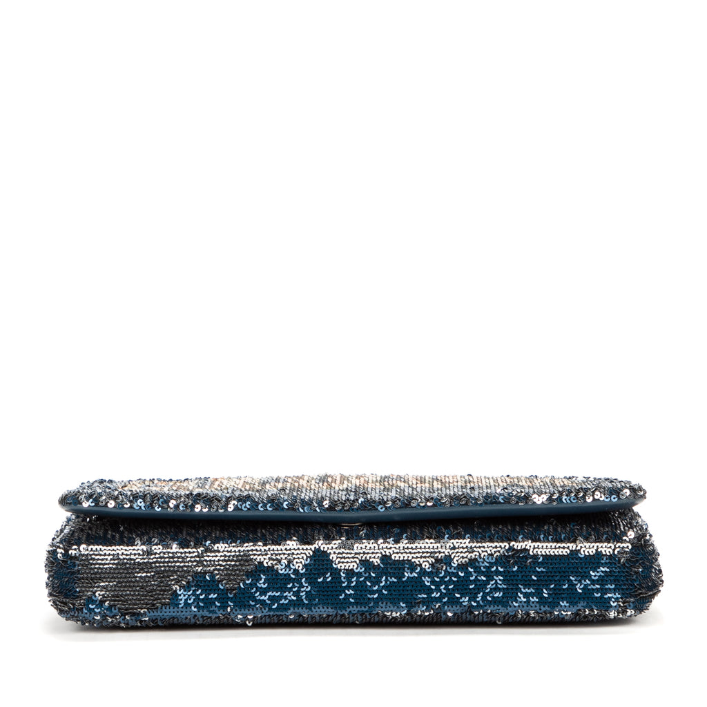 Shoulder Bag Chanel Paris-Cuba Coco Sequins Cuba Flap Blue Coco Sequins Canvas