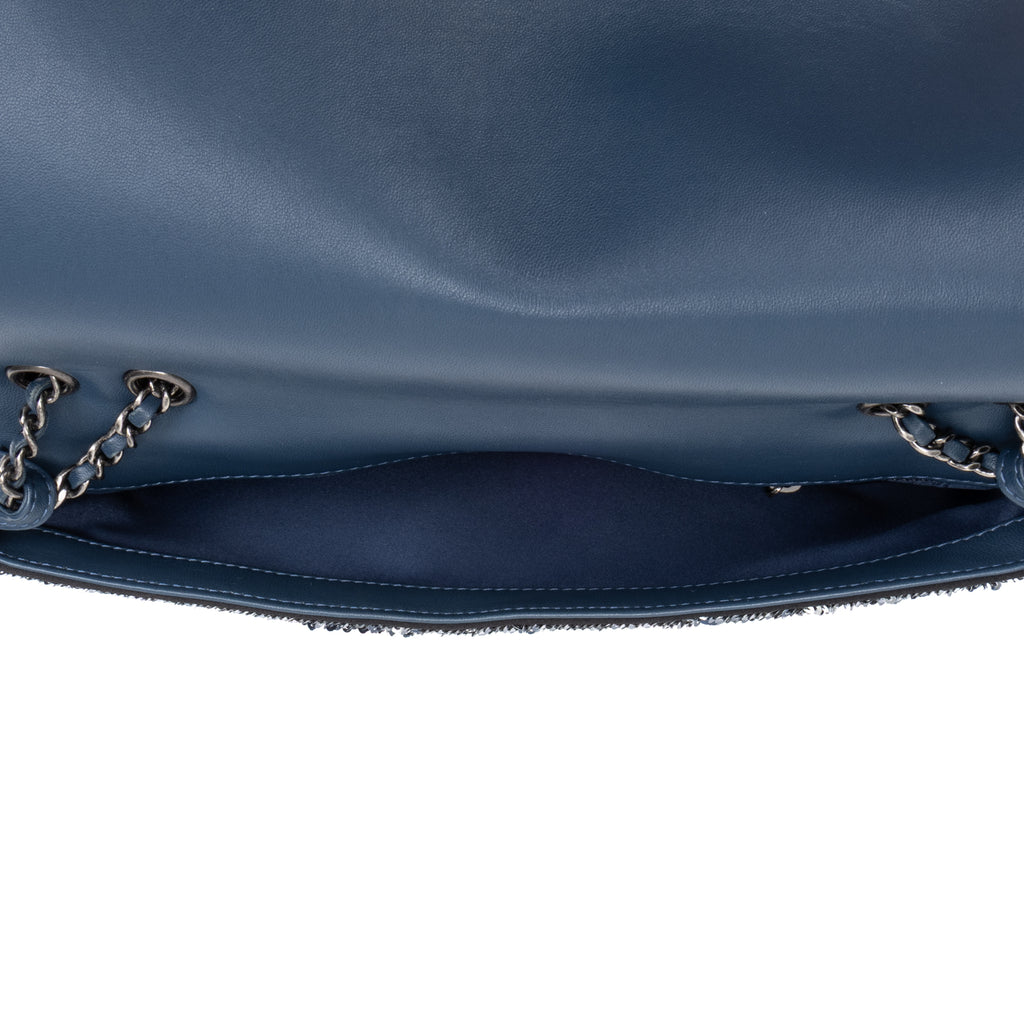 Shoulder Bag Chanel Paris-Cuba Coco Sequins Cuba Flap Blue Coco Sequins Canvas