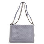 Shoulder Bag Large Boy Turquoise Lambskin Quilted Leather