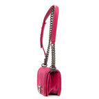 Shoulder Bag Small Boy Small Pink Velvet Canvas