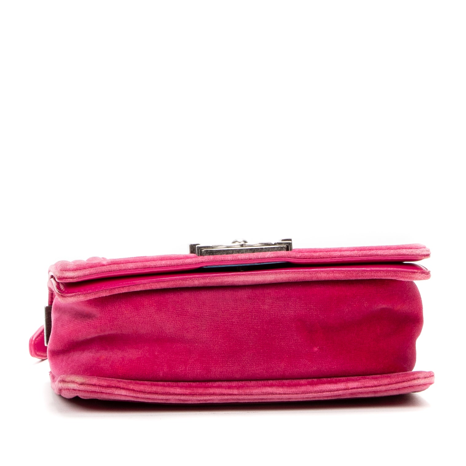 Shoulder Bag Small Boy Small Pink Velvet Canvas