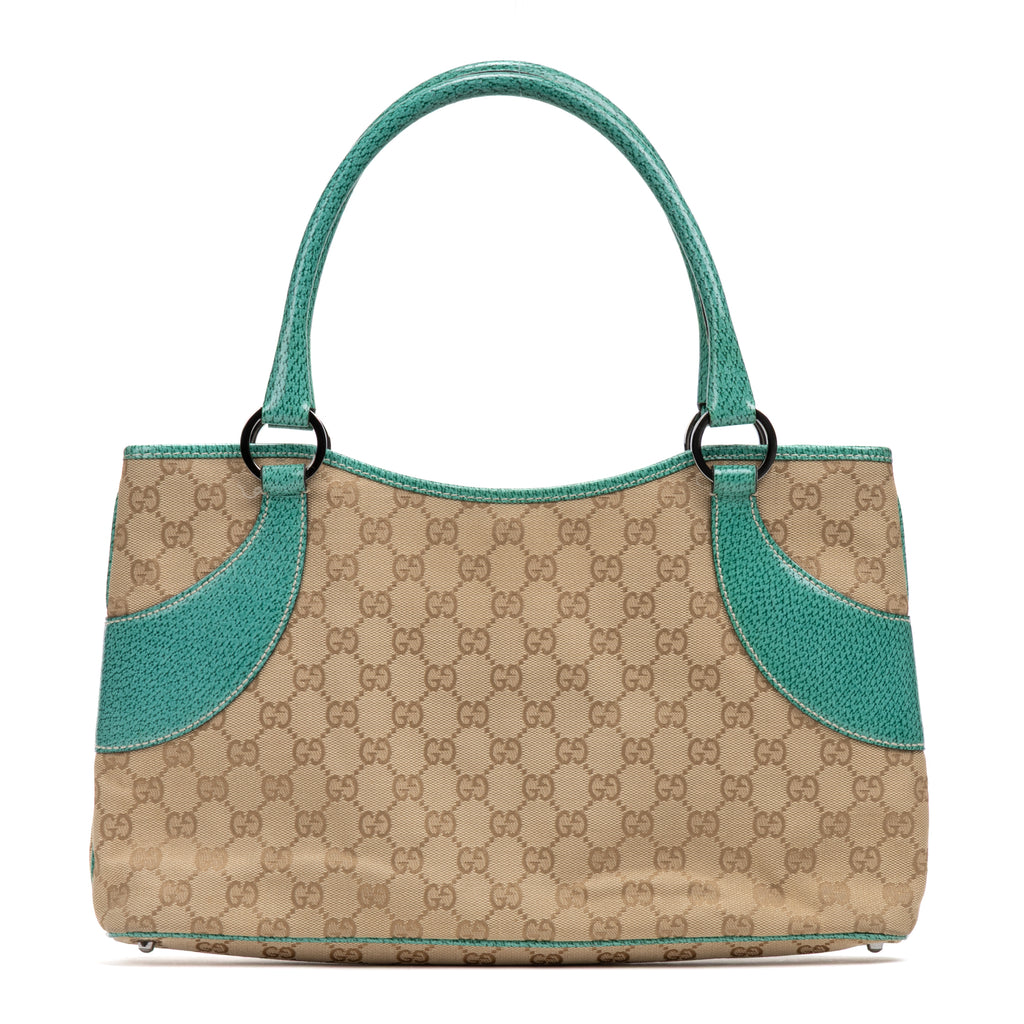 Shoulder Bag Vintage Tote Beige Monogrammed Canvas