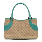 Shoulder Bag Vintage Tote Beige Monogrammed Canvas