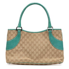 Shoulder Bag Vintage Tote Beige Monogrammed Canvas