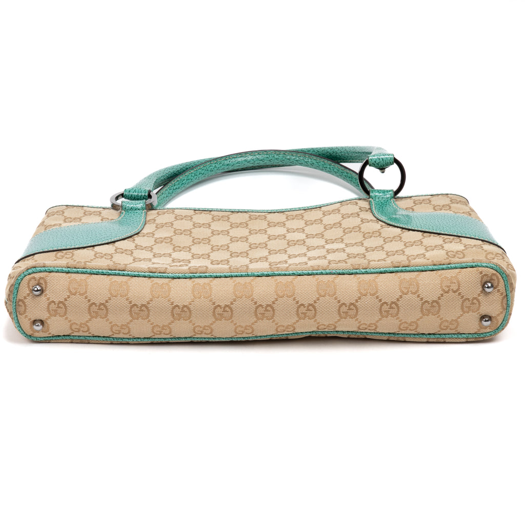 Shoulder Bag Vintage Tote Beige Monogrammed Canvas