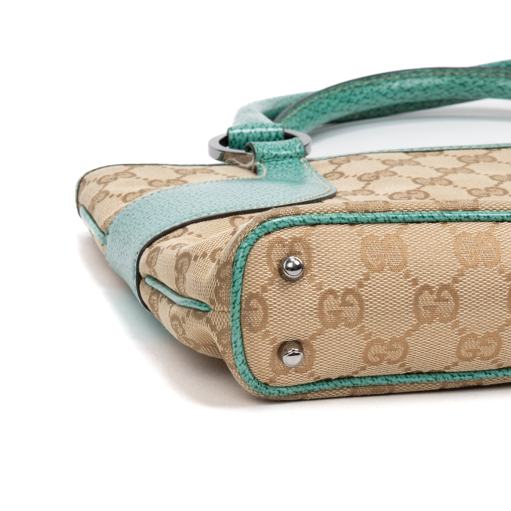Shoulder Bag Vintage Tote Beige Monogrammed Canvas