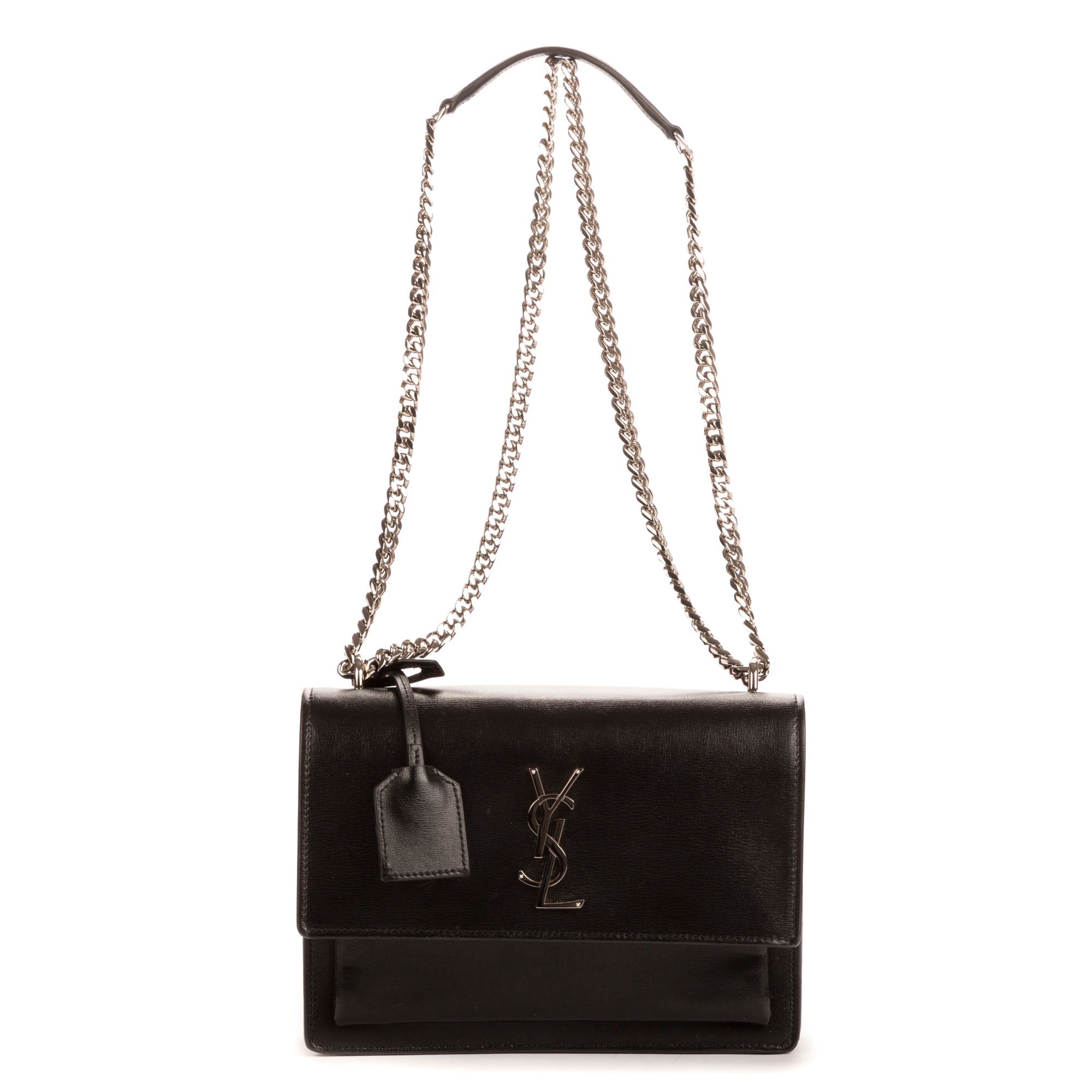 Handbag Sunset Medium Black Calfskin Leather