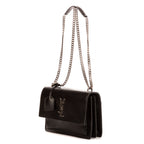 Handbag Sunset Medium Black Calfskin Leather