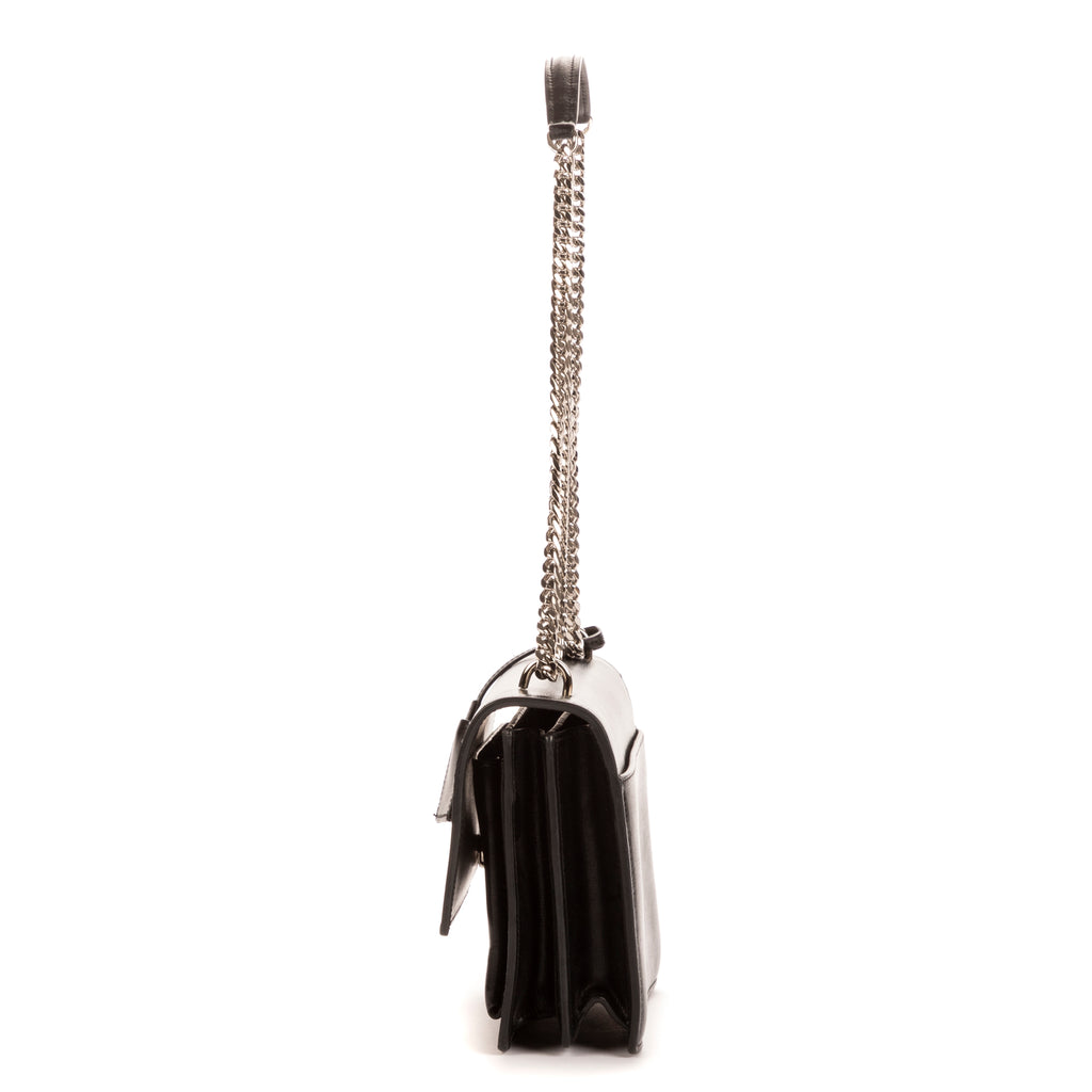 Handbag Sunset Medium Black Calfskin Leather