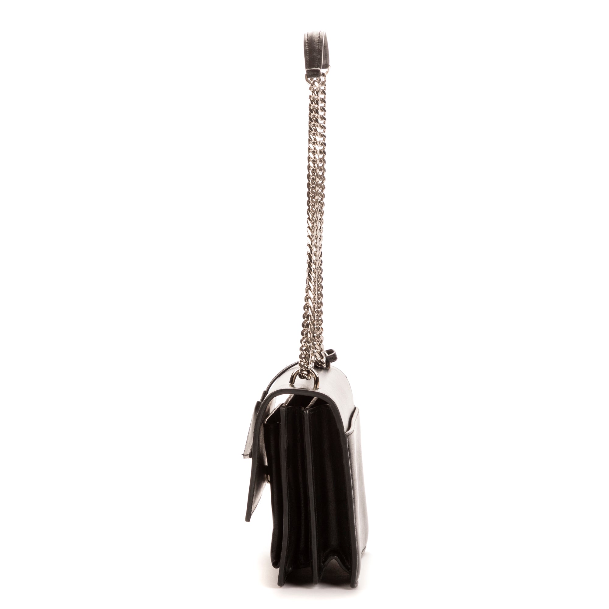 Handbag Sunset Medium Black Calfskin Leather