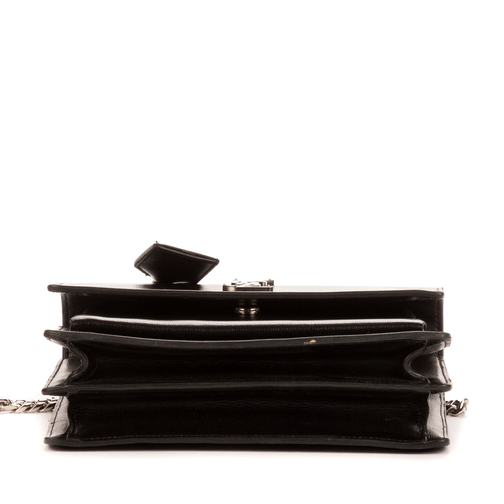 Handbag Sunset Medium Black Calfskin Leather