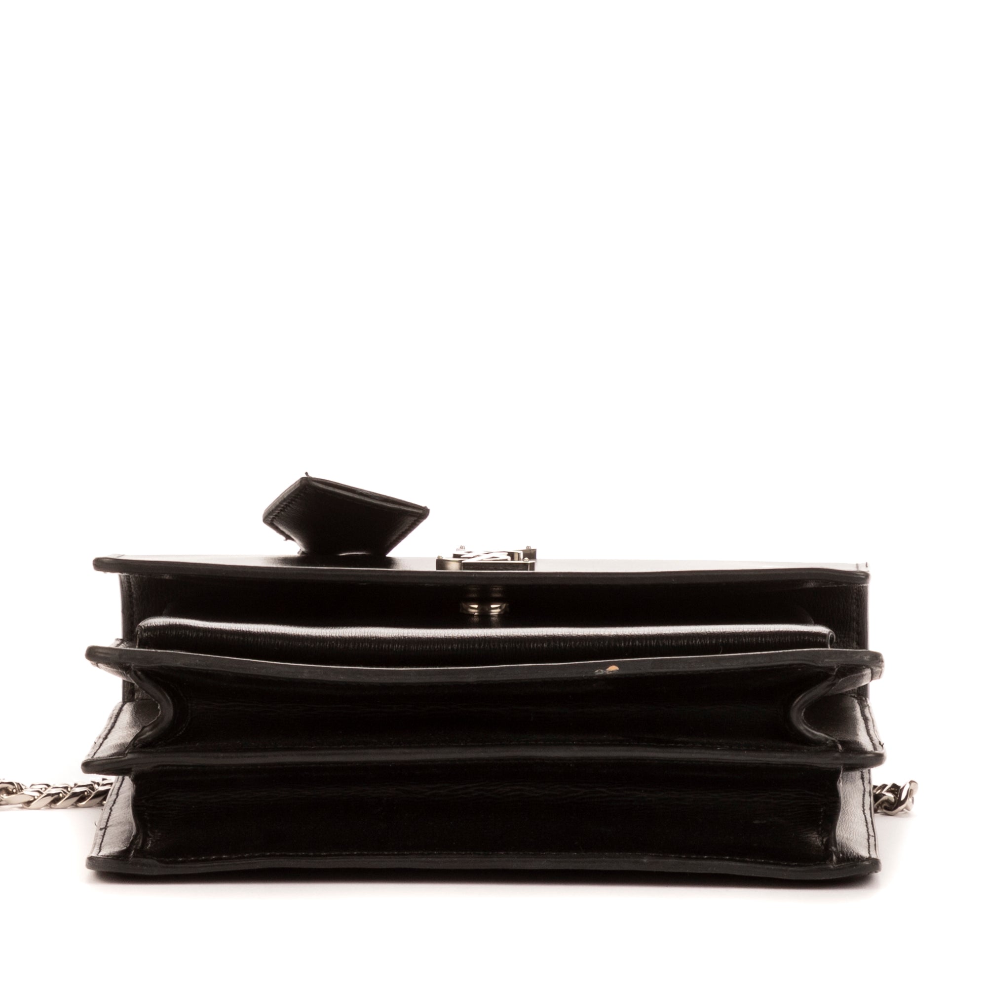 Handbag Sunset Medium Black Calfskin Leather