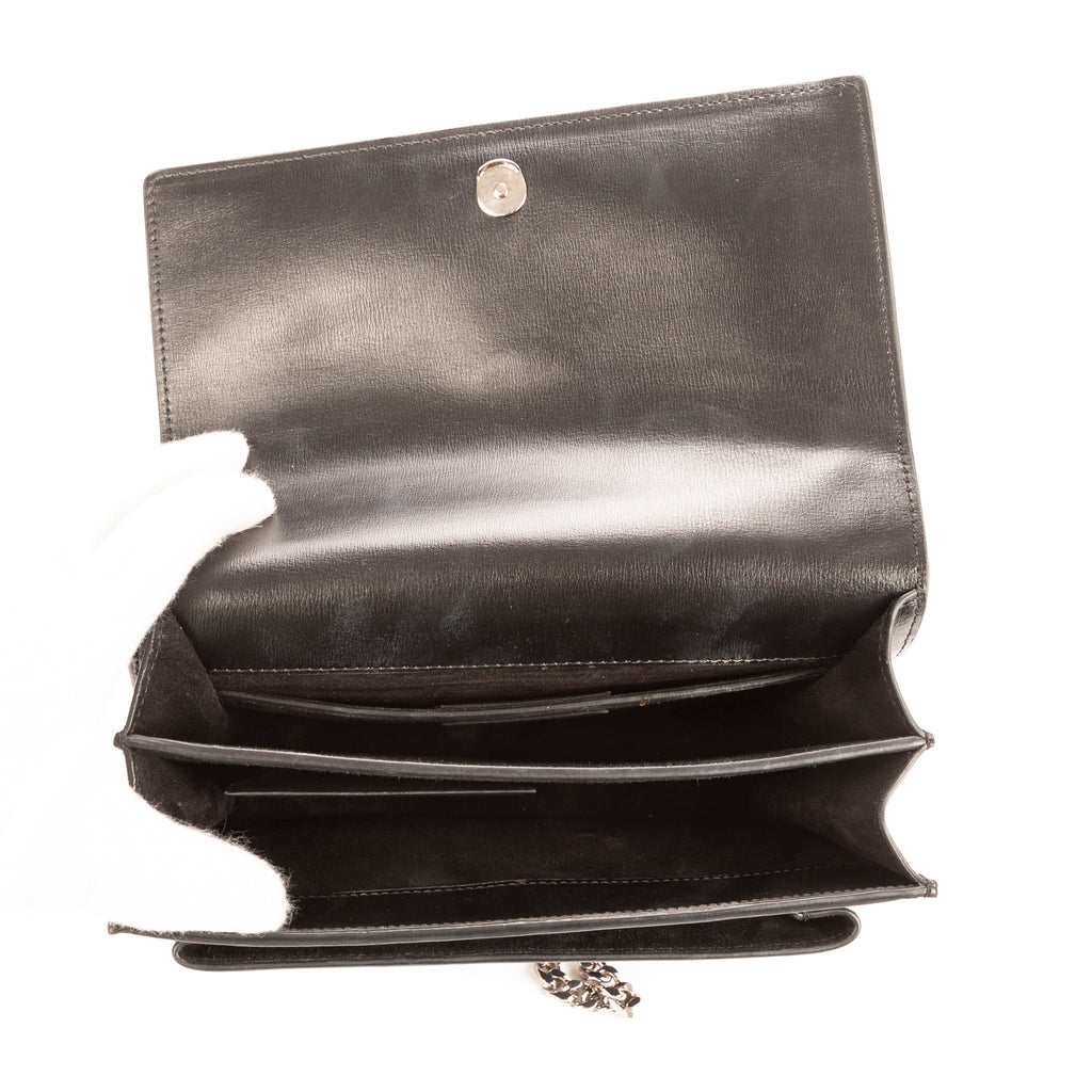 Handbag Sunset Medium Black Calfskin Leather