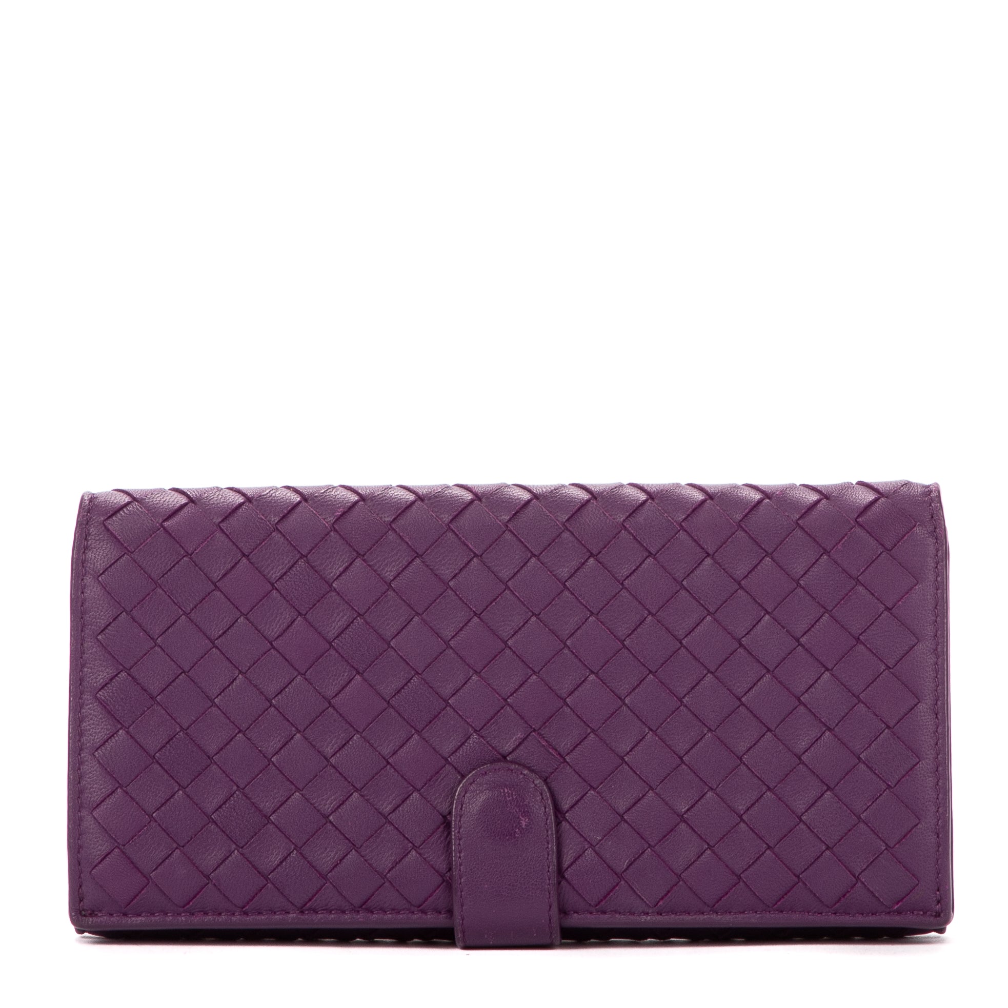 Wallet Double side Purple Intrecciato Leather