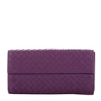 Wallet Double side Purple Intrecciato Leather