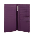 Wallet Double side Purple Intrecciato Leather