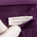 Wallet Double side Purple Intrecciato Leather
