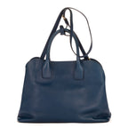 Handbag Front zip tote Blue Saffiano Leather