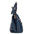 Handbag Front zip tote Blue Saffiano Leather