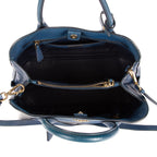 Handbag Front zip tote Blue Saffiano Leather