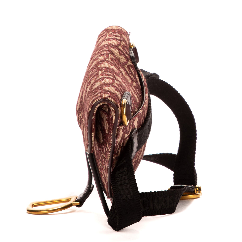 Waist Bag Saddle pouch Burgundy Monogram Canvas