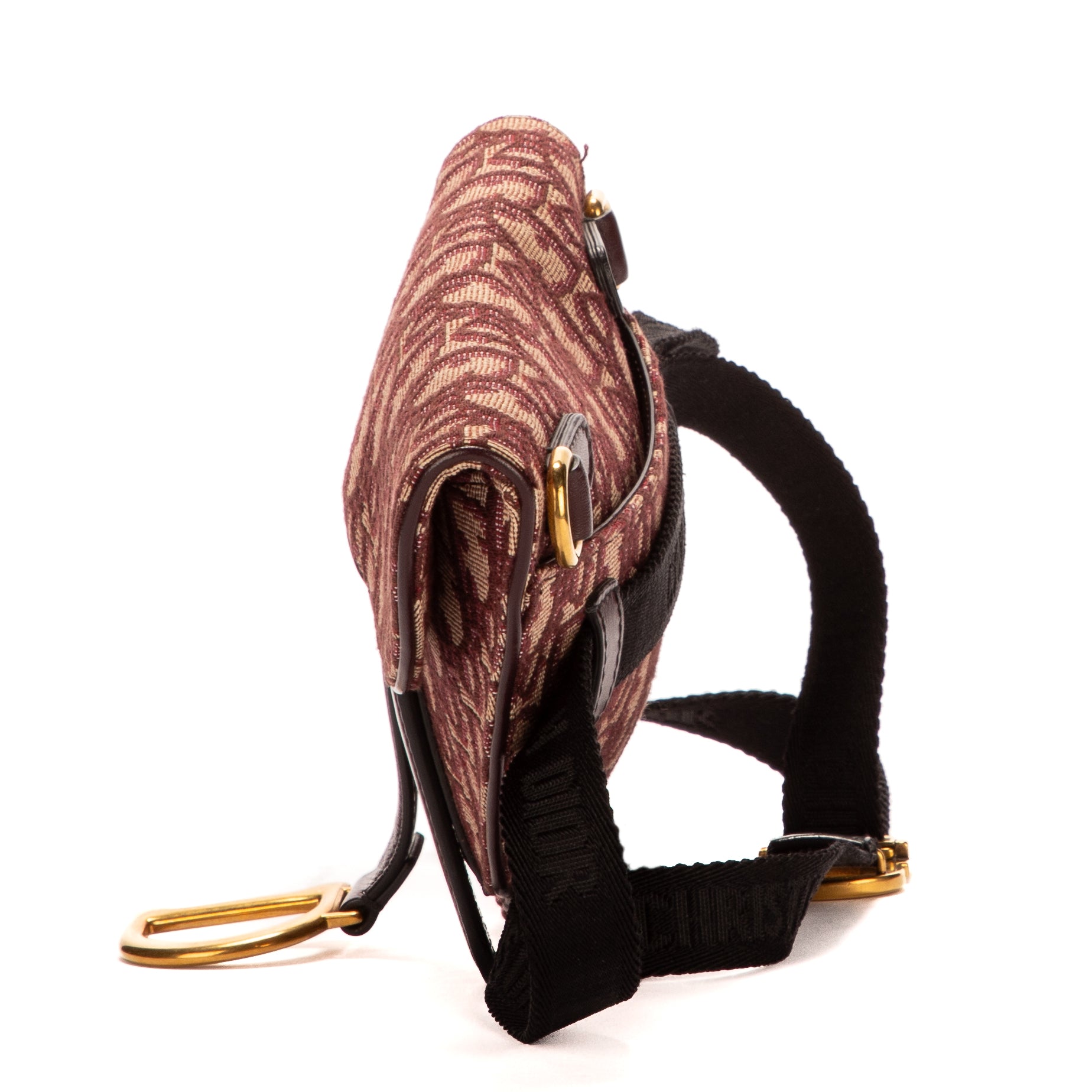 Waist Bag Saddle pouch Burgundy Monogram Canvas