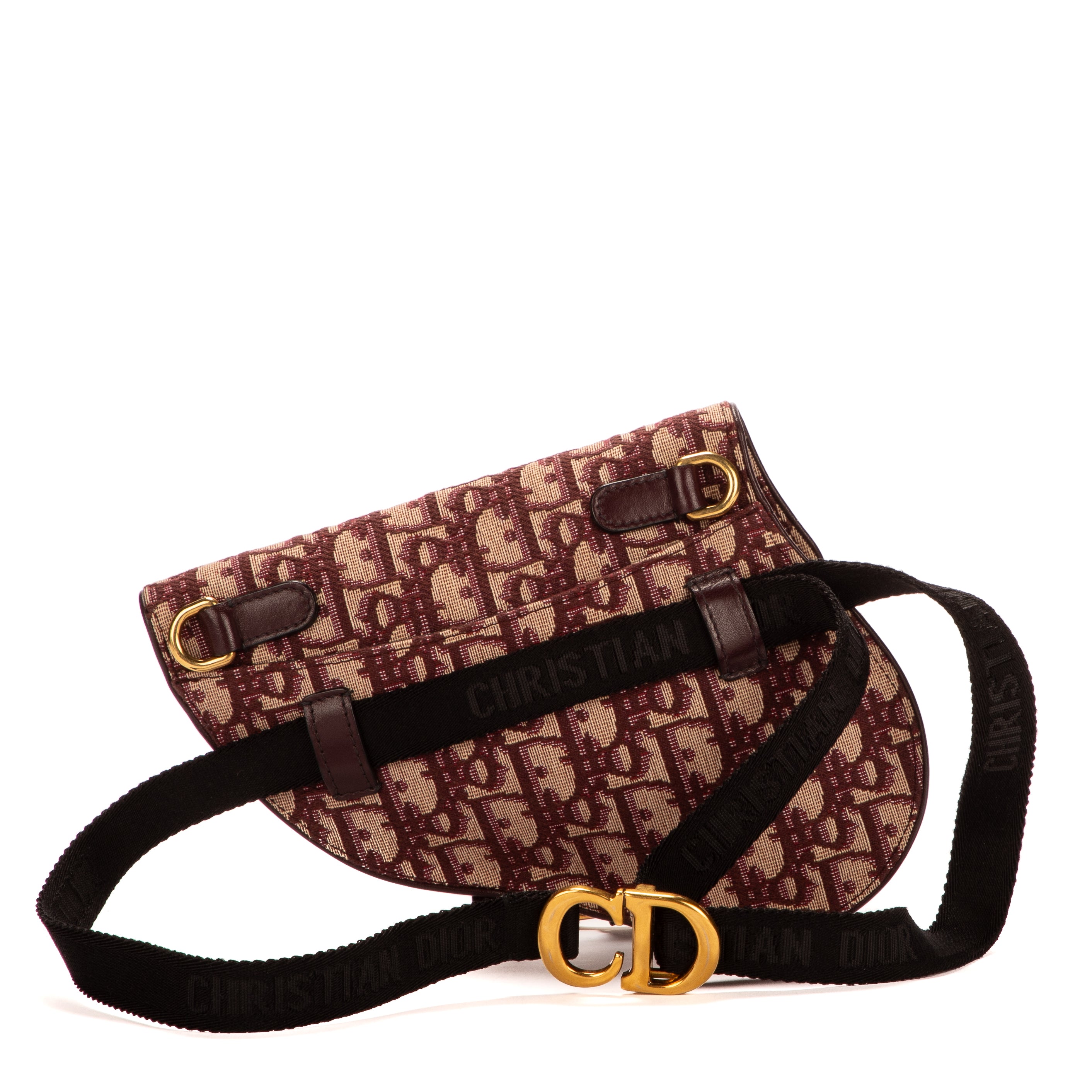 Waist Bag Saddle pouch Burgundy Monogram Canvas