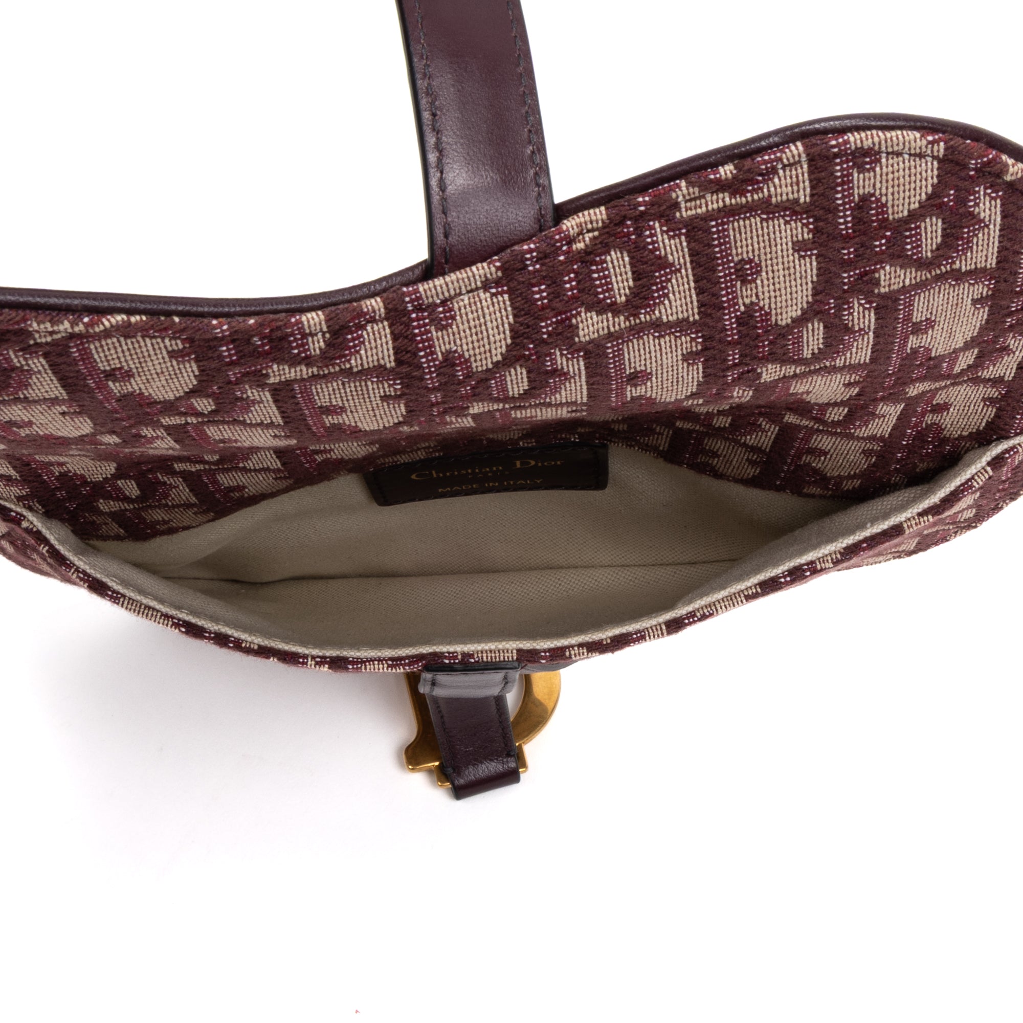 Waist Bag Saddle pouch Burgundy Monogram Canvas