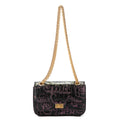Shoulder Bag Mini 2.55 Graffiti Mini Black Croc Embossed Leather