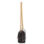 Shoulder Bag Mini 2.55 Graffiti Mini Black Croc Embossed Leather