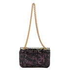Shoulder Bag Mini 2.55 Graffiti Mini Black Croc Embossed Leather