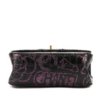 Shoulder Bag Mini 2.55 Graffiti Mini Black Croc Embossed Leather