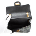 Shoulder Bag Mini 2.55 Graffiti Mini Black Croc Embossed Leather