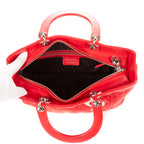 Shoulder Bag Lady Large Red Cannaged Calfskin Leather
