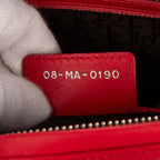 Shoulder Bag Lady Large Red Cannaged Calfskin Leather