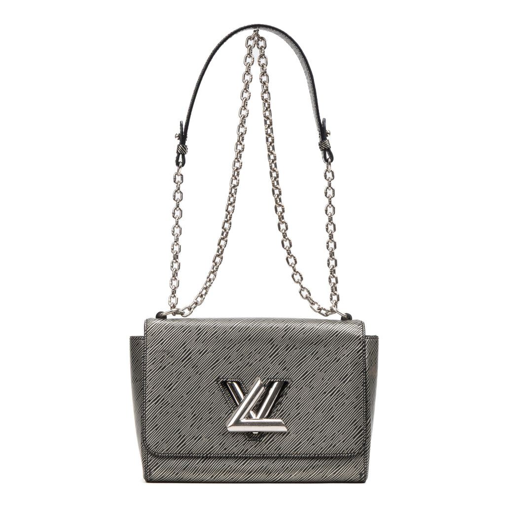 Shoulder Bag Twist MM Silver Denim Epi