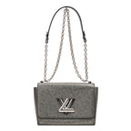 Shoulder Bag Twist MM Silver Denim Epi