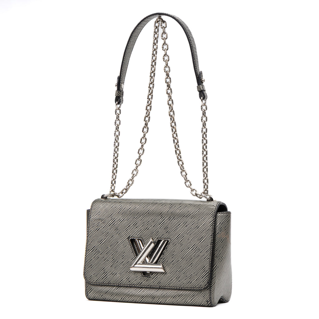 Shoulder Bag Twist MM Silver Denim Epi