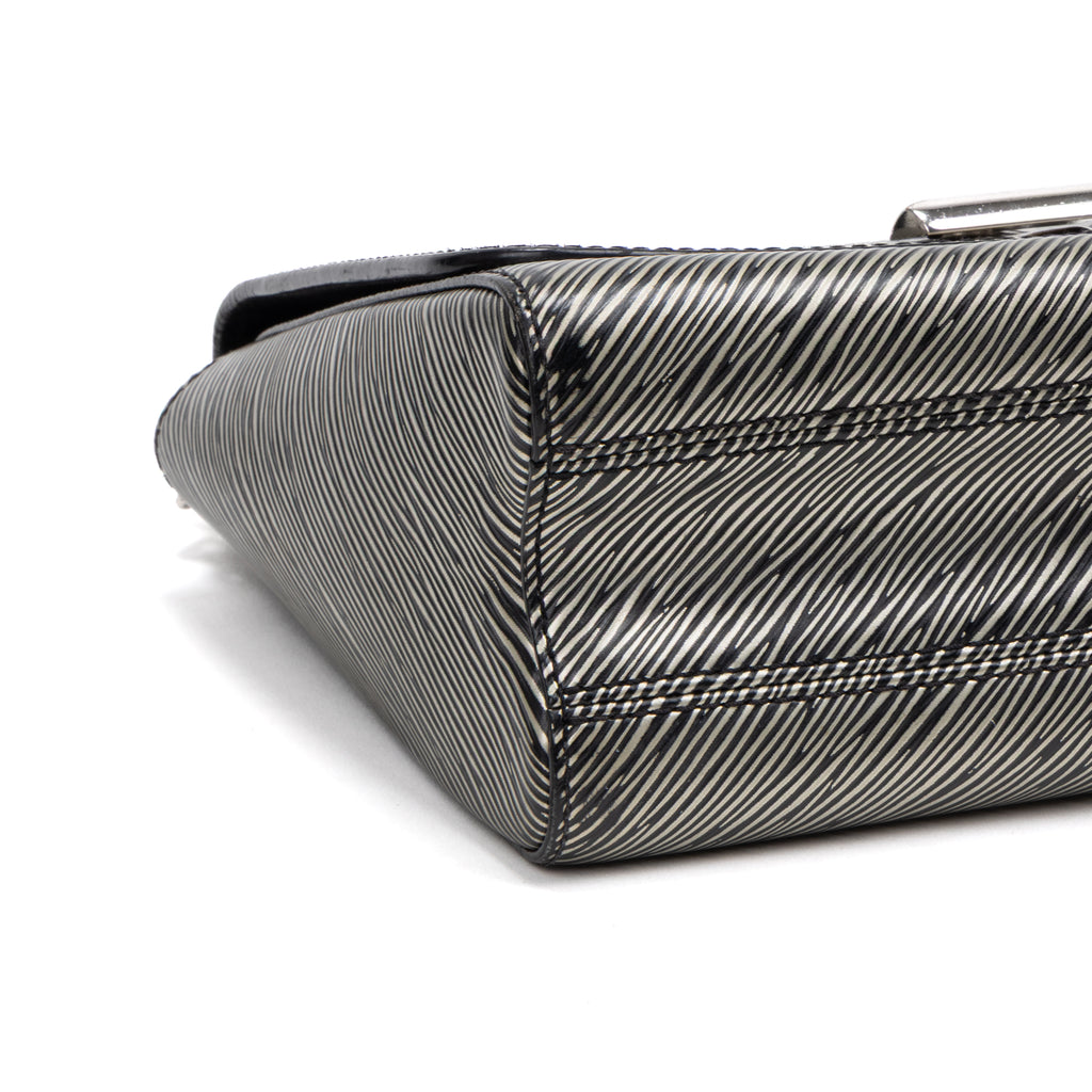 Shoulder Bag Twist MM Silver Denim Epi