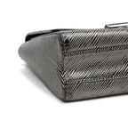 Shoulder Bag Twist MM Silver Denim Epi