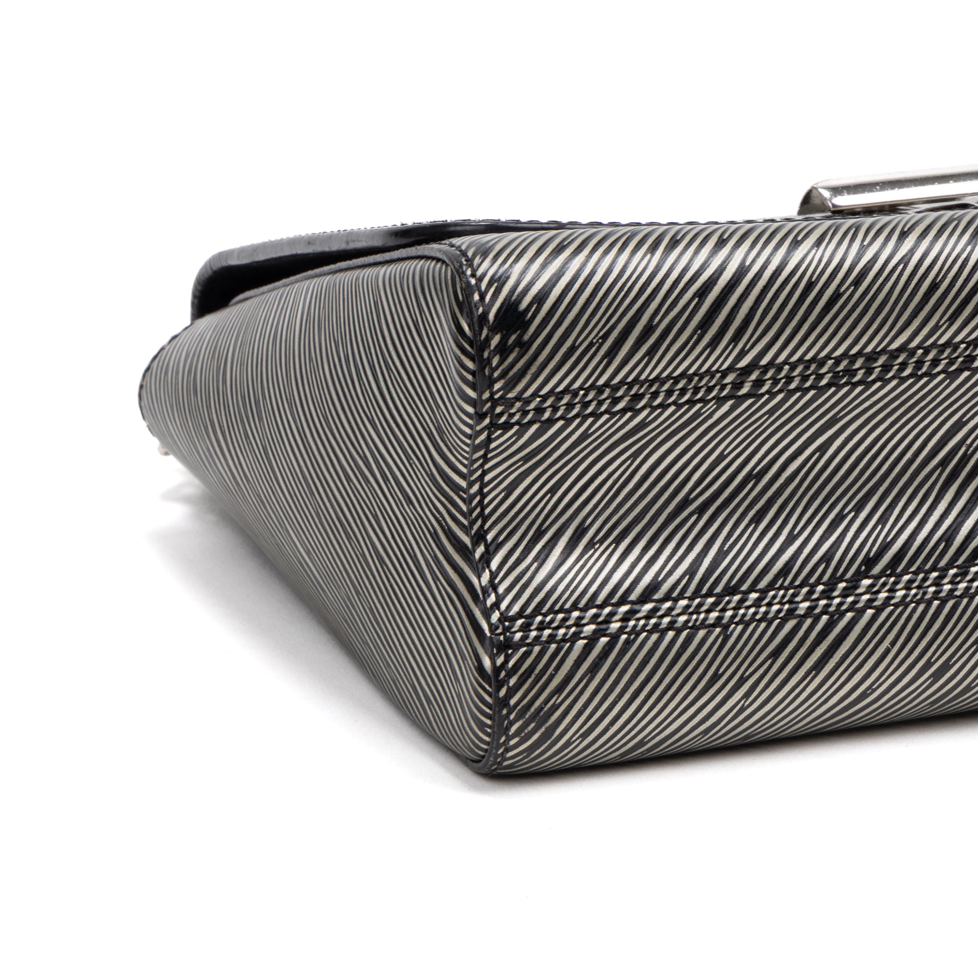 Shoulder Bag Twist MM Silver Denim Epi