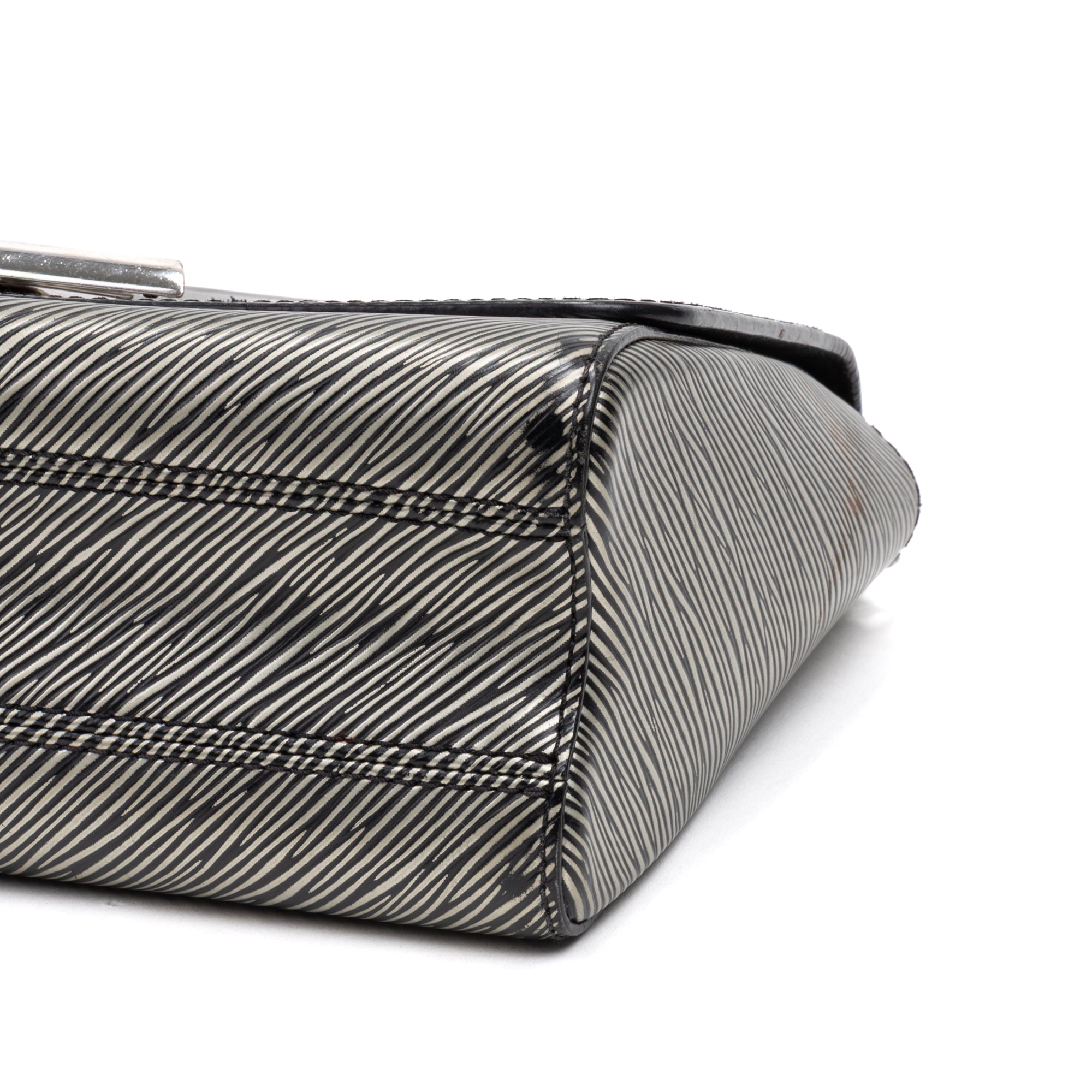Shoulder Bag Twist MM Silver Denim Epi