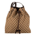 Backpack Bucket back Beige Monogrammed Canvas