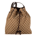 Backpack Bucket back Beige Monogrammed Canvas