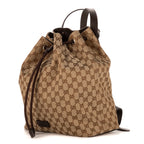 Backpack Bucket back Beige Monogrammed Canvas